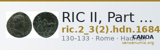 RIC II, Part 3 (second edition) Hadrian 1684 — CANOA