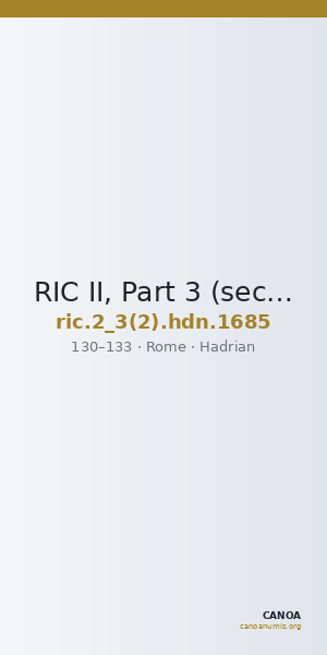 RIC II, Part 3 (second edition) Hadrian 1685 — CANOA