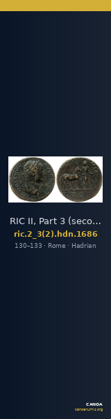 RIC II, Part 3 (second edition) Hadrian 1686 — CANOA