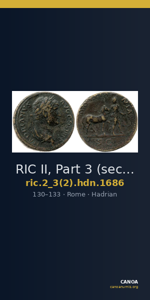 RIC II, Part 3 (second edition) Hadrian 1686 — CANOA
