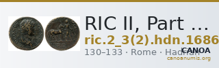RIC II, Part 3 (second edition) Hadrian 1686 — CANOA