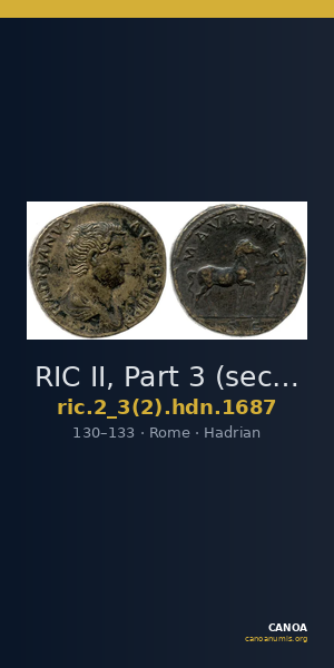 RIC II, Part 3 (second edition) Hadrian 1687 — CANOA