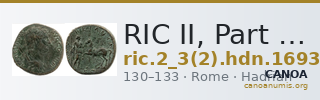 RIC II, Part 3 (second edition) Hadrian 1693 — CANOA