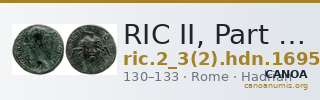 RIC II, Part 3 (second edition) Hadrian 1695 — CANOA