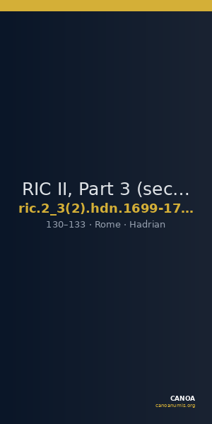 RIC II, Part 3 (second edition) Hadrian 1699-1703 — CANOA