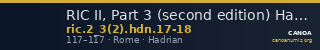 RIC II, Part 3 (second edition) Hadrian 17-18 — CANOA