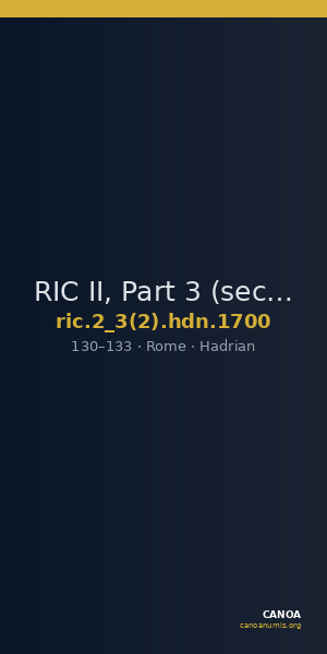 RIC II, Part 3 (second edition) Hadrian 1700 — CANOA