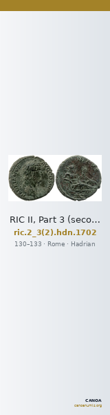 RIC II, Part 3 (second edition) Hadrian 1702 — CANOA