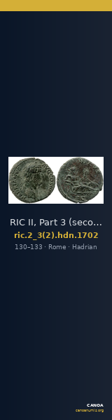 RIC II, Part 3 (second edition) Hadrian 1702 — CANOA