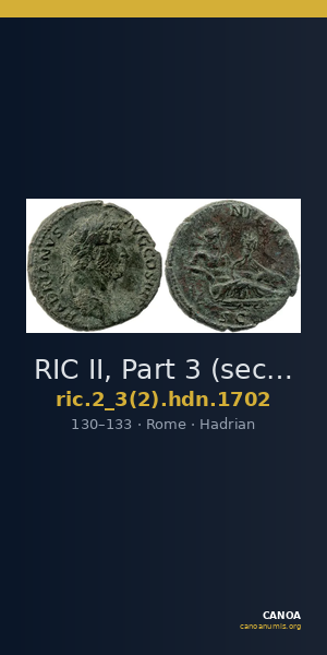 RIC II, Part 3 (second edition) Hadrian 1702 — CANOA
