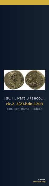RIC II, Part 3 (second edition) Hadrian 1703 — CANOA