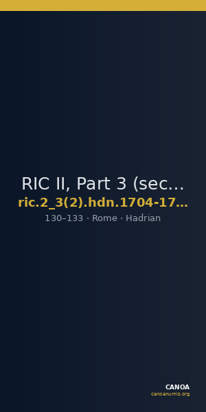 RIC II, Part 3 (second edition) Hadrian 1704-1705 — CANOA