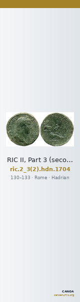 RIC II, Part 3 (second edition) Hadrian 1704 — CANOA