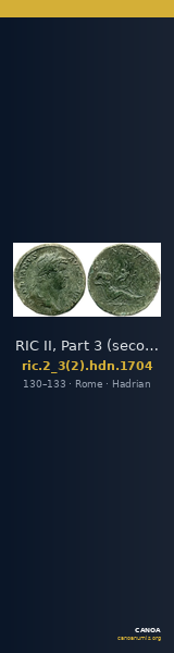 RIC II, Part 3 (second edition) Hadrian 1704 — CANOA