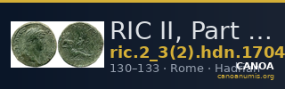 RIC II, Part 3 (second edition) Hadrian 1704 — CANOA