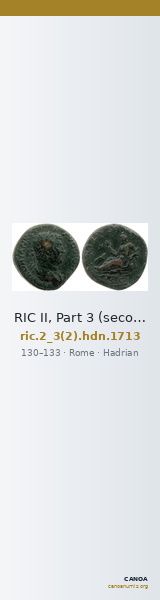 RIC II, Part 3 (second edition) Hadrian 1713 — CANOA