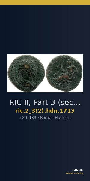 RIC II, Part 3 (second edition) Hadrian 1713 — CANOA