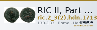 RIC II, Part 3 (second edition) Hadrian 1713 — CANOA