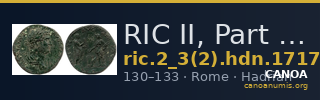 RIC II, Part 3 (second edition) Hadrian 1717 — CANOA