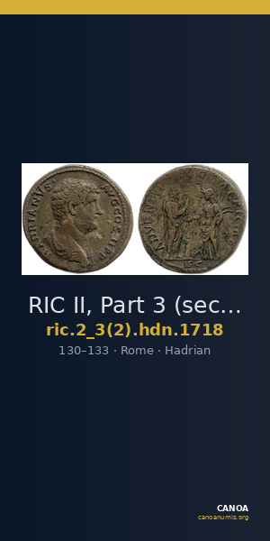 RIC II, Part 3 (second edition) Hadrian 1718 — CANOA