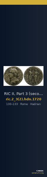 RIC II, Part 3 (second edition) Hadrian 1720 — CANOA