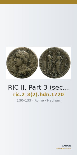 RIC II, Part 3 (second edition) Hadrian 1720 — CANOA