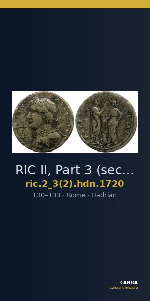 RIC II, Part 3 (second edition) Hadrian 1720 — CANOA