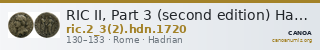 RIC II, Part 3 (second edition) Hadrian 1720 — CANOA
