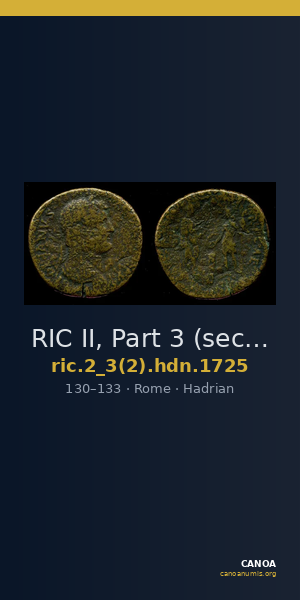 RIC II, Part 3 (second edition) Hadrian 1725 — CANOA