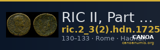 RIC II, Part 3 (second edition) Hadrian 1725 — CANOA