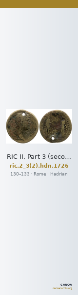 RIC II, Part 3 (second edition) Hadrian 1726 — CANOA