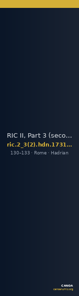 RIC II, Part 3 (second edition) Hadrian 1731-1734 — CANOA