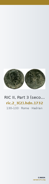 RIC II, Part 3 (second edition) Hadrian 1732 — CANOA