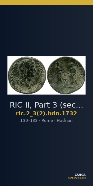 RIC II, Part 3 (second edition) Hadrian 1732 — CANOA