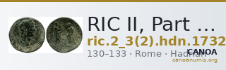 RIC II, Part 3 (second edition) Hadrian 1732 — CANOA