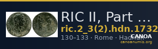 RIC II, Part 3 (second edition) Hadrian 1732 — CANOA