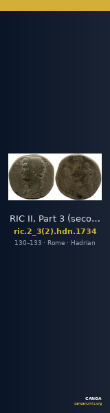 RIC II, Part 3 (second edition) Hadrian 1734 — CANOA