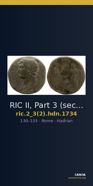 RIC II, Part 3 (second edition) Hadrian 1734 — CANOA