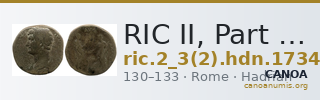 RIC II, Part 3 (second edition) Hadrian 1734 — CANOA