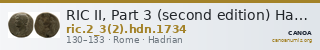 RIC II, Part 3 (second edition) Hadrian 1734 — CANOA