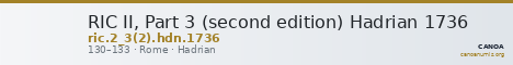 RIC II, Part 3 (second edition) Hadrian 1736 — CANOA