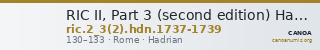 RIC II, Part 3 (second edition) Hadrian 1737-1739 — CANOA