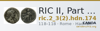 RIC II, Part 3 (second edition) Hadrian 174 — CANOA