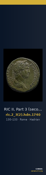 RIC II, Part 3 (second edition) Hadrian 1740 — CANOA