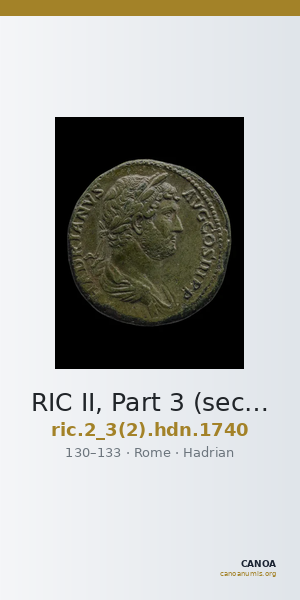 RIC II, Part 3 (second edition) Hadrian 1740 — CANOA