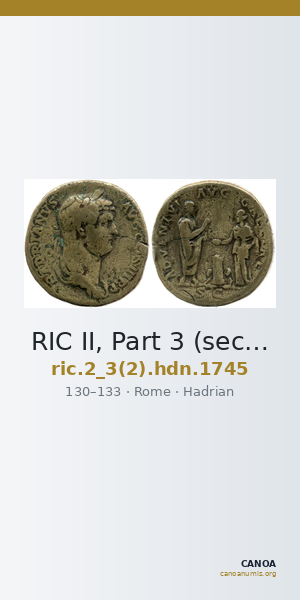 RIC II, Part 3 (second edition) Hadrian 1745 — CANOA