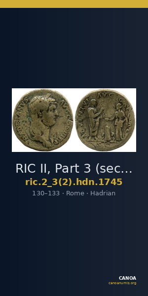 RIC II, Part 3 (second edition) Hadrian 1745 — CANOA