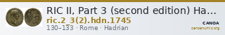 RIC II, Part 3 (second edition) Hadrian 1745 — CANOA
