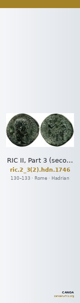 RIC II, Part 3 (second edition) Hadrian 1746 — CANOA