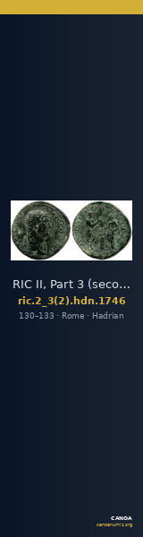 RIC II, Part 3 (second edition) Hadrian 1746 — CANOA